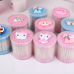 Spiral double-headed cotton swabs for makeup removal, cotton wooden swabs, cotton balls, cotton swabs for makeup, 200 pieces for ear removal, makeup removal cotton swabs