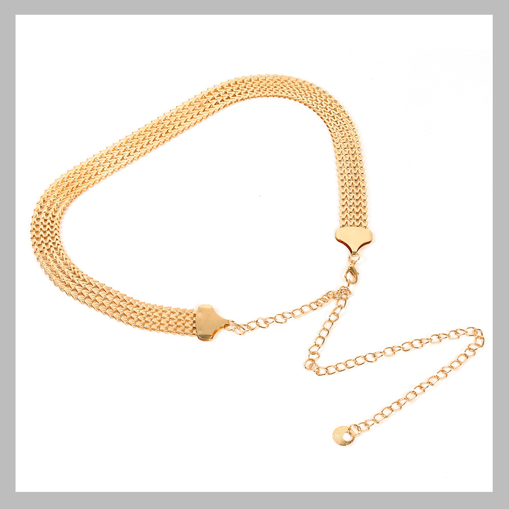 Decoratieve taillekettingriem voor dames minimalistisch metaal_voghion.com