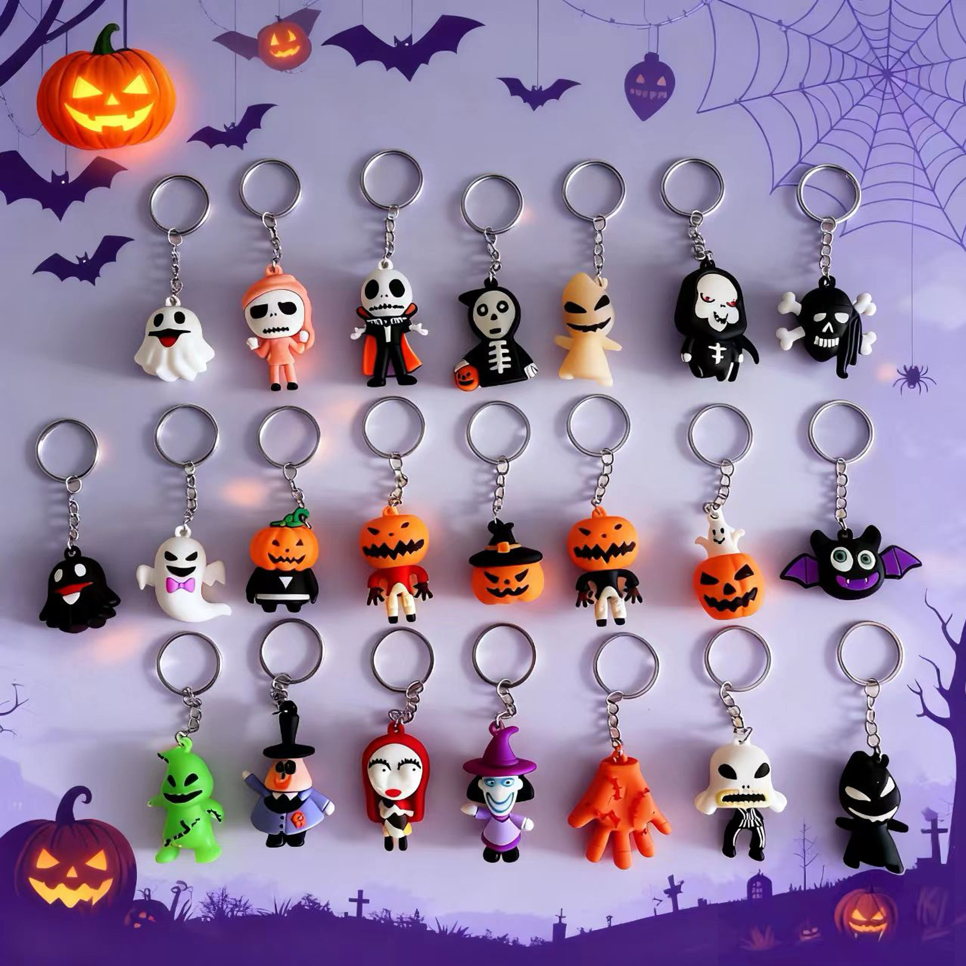 Caricatura encantadora muñeca fantasma de Halloween llavero muñeca fantasma de Halloween muñeca decoración colgante transfronterizo