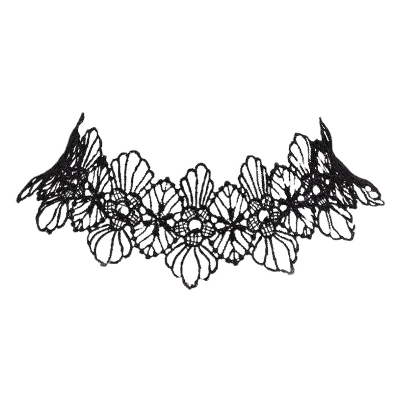 European and American Cross-Border Black Lace Choker Collarbone Chain Small Chanel-Style Necklace Internet Celebrity Scar Cover Neck Wrinkle Cover