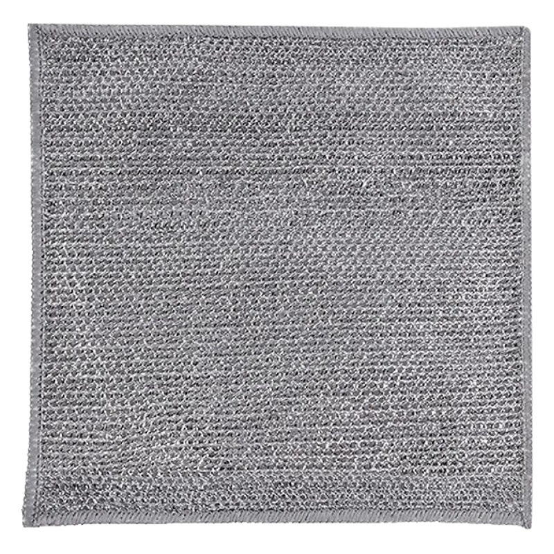 Plato de alambre de acero de doble cara paño de alambre de plata en lugar de bola de acero cocina antiadherente plato de aceite Toalla de alambre de metal estropajo