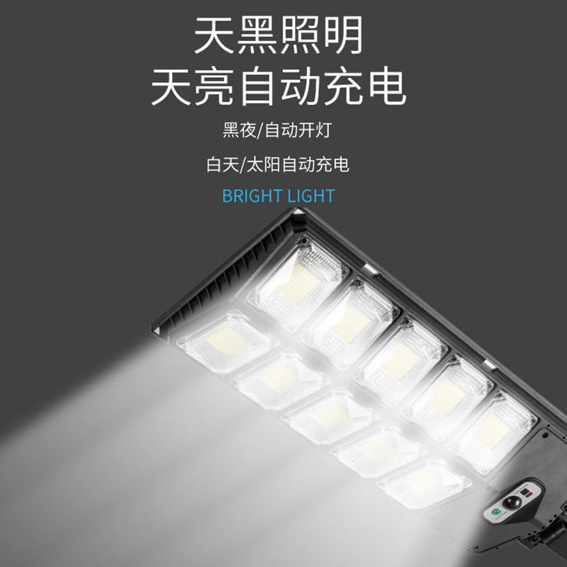 Nuevas luces LED transfronterizas, farolas pequeñas, farolas de doble fila, farolas de inducción, luces solares para jardín, iluminación exterior