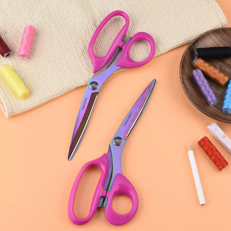 家用裁缝剪 服装剪刀线衣裁布缝纫剪喜庆剪彩剪刀多用途9寸彩钛剪