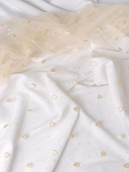 Factory direct new DIY magic love embroidered mesh fabric children's embroidered lace wedding lace fabric