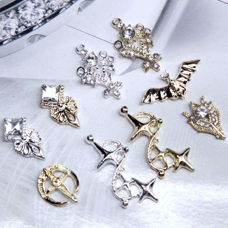 DIY Handmade Vintage Baroque Nail Accessories Nail Stickers Ins Nail Dressing Armor Decoration Alloy Accessories