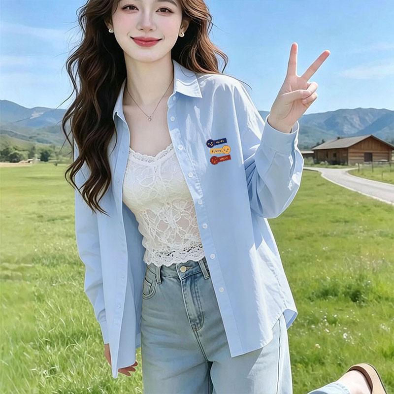 Spring and Autumn Long-Sleeve 2026 New Style Polo Collar Simple and Stylish Versatile Sun-Protective Plus-Size Age-Reducing Women's Thin Shirt Jacket Spring and Autumn Long-Sleeve 2026 New Style Polo Collar Simple and Stylish Versatile Sun-Protective Plus-Size Age-Reducing Women's Thin Shirt Jacket
