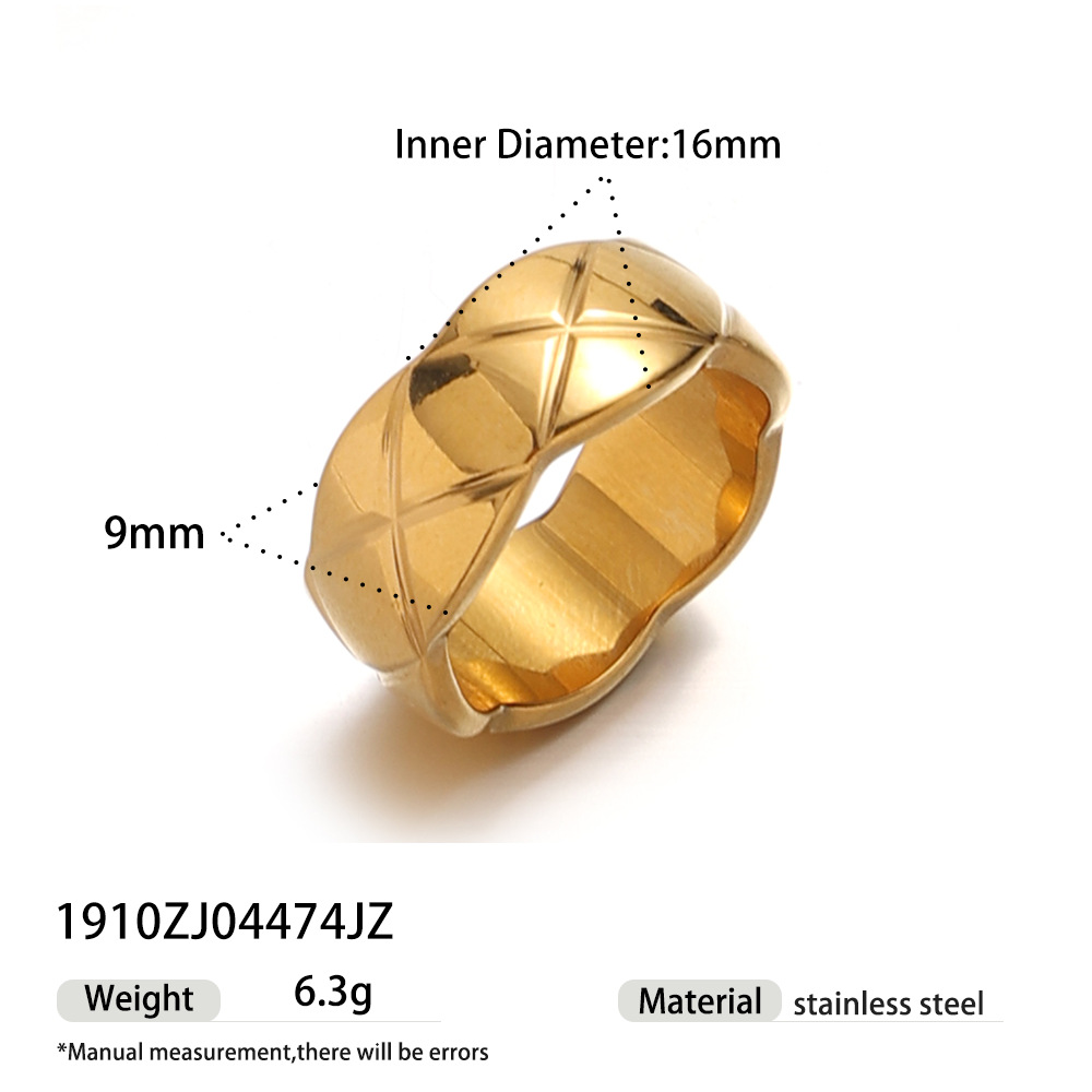 Taena anillo de acero inoxidable europeo y americano diseño de nicho femenino anillo de rombos de acero de titanio no se desvanece joyería de anillo de todo fósforo