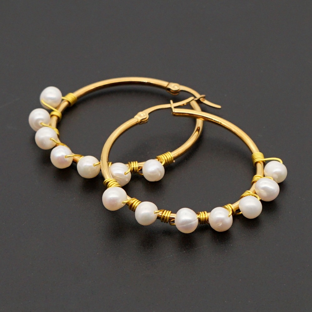 fashion baroque pearl large hoop earringspicture4