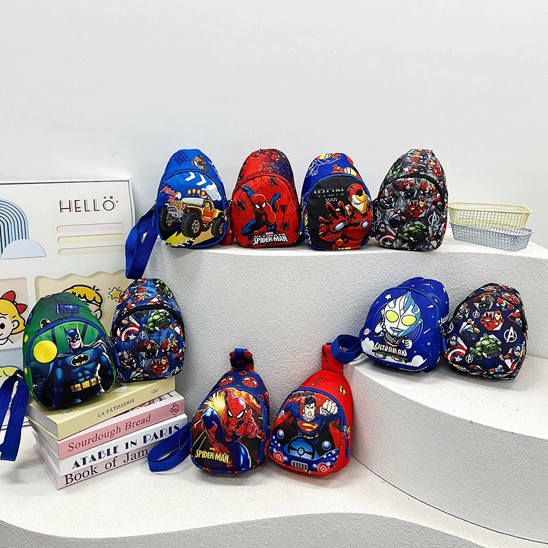Модная нагрудная сумка с принтом «Человек-паук» для мальчиков, детская сумка, детская повседневная сумка через плечо, сумка через плечо для девочек