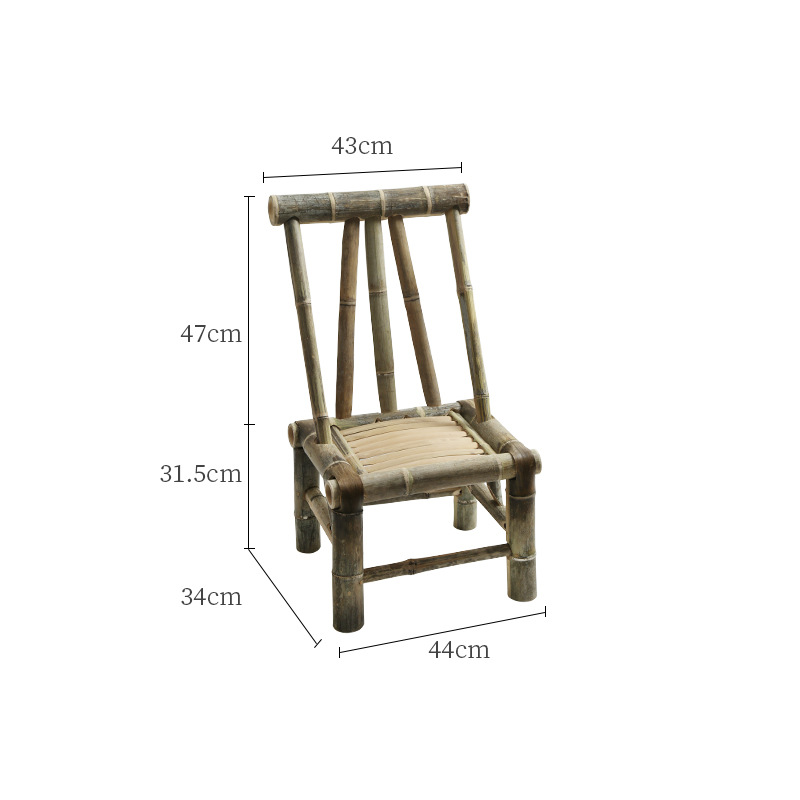Fábrica directa silla de bambú silla de respaldo hecha a mano vieja silla de bambú tejido de caña silla casera pequeño taburete de bambú adulto bambú image 15