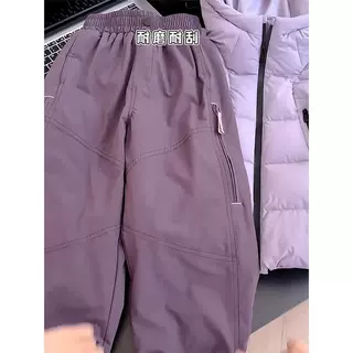女童加绒裤子秋冬款2026新款儿童户外冲锋裤男童登山裤冬休闲裤潮