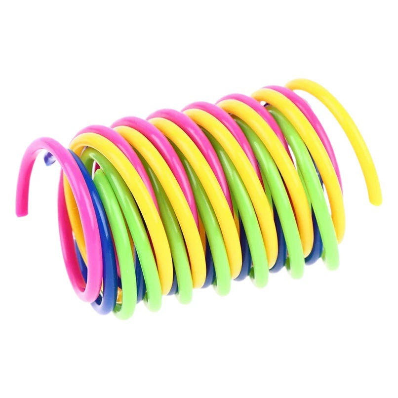 Котенок спиральная пружина игрушка для кошек Интерактивная цветная Весенняя кошка игрушка для домашних животных зоотовары