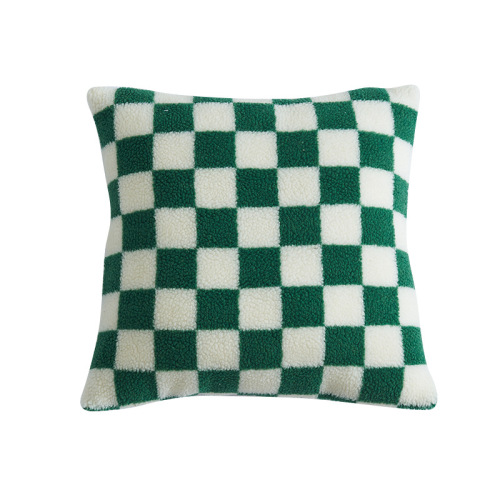 Carefully selected Xu Ai multi-color checkerboard lamb velvet pillow living room sofa cushion cover waist pillow with core/without core