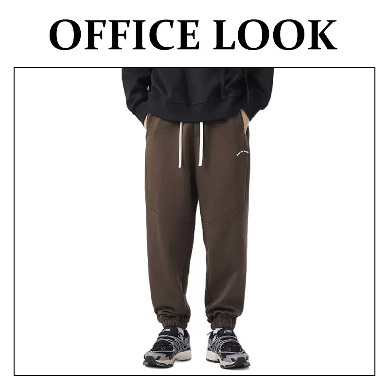 新款宽松直筒裤 男式束脚针织长裤 韩式ins秋冬高街休闲裤裤子