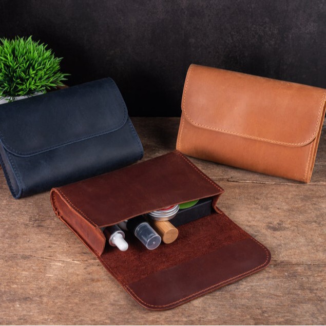 Leather Notebook Power Mouse Power Bank Digital Accessories Storage Bag Multifunctional Cosmetic Travel Cosmetic Bag