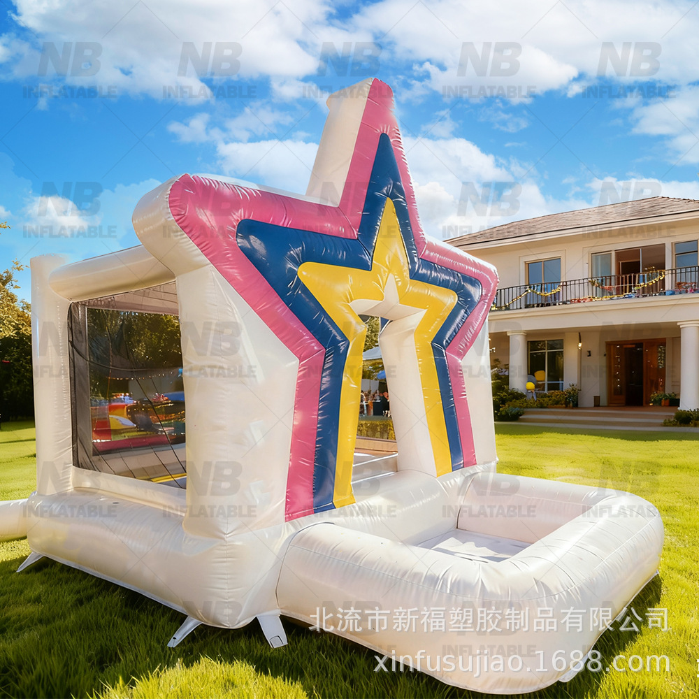 PVC comercial estrella blanca infláble trampolín pequeño parque infantil rebotar casa al aire libre castillo juguete