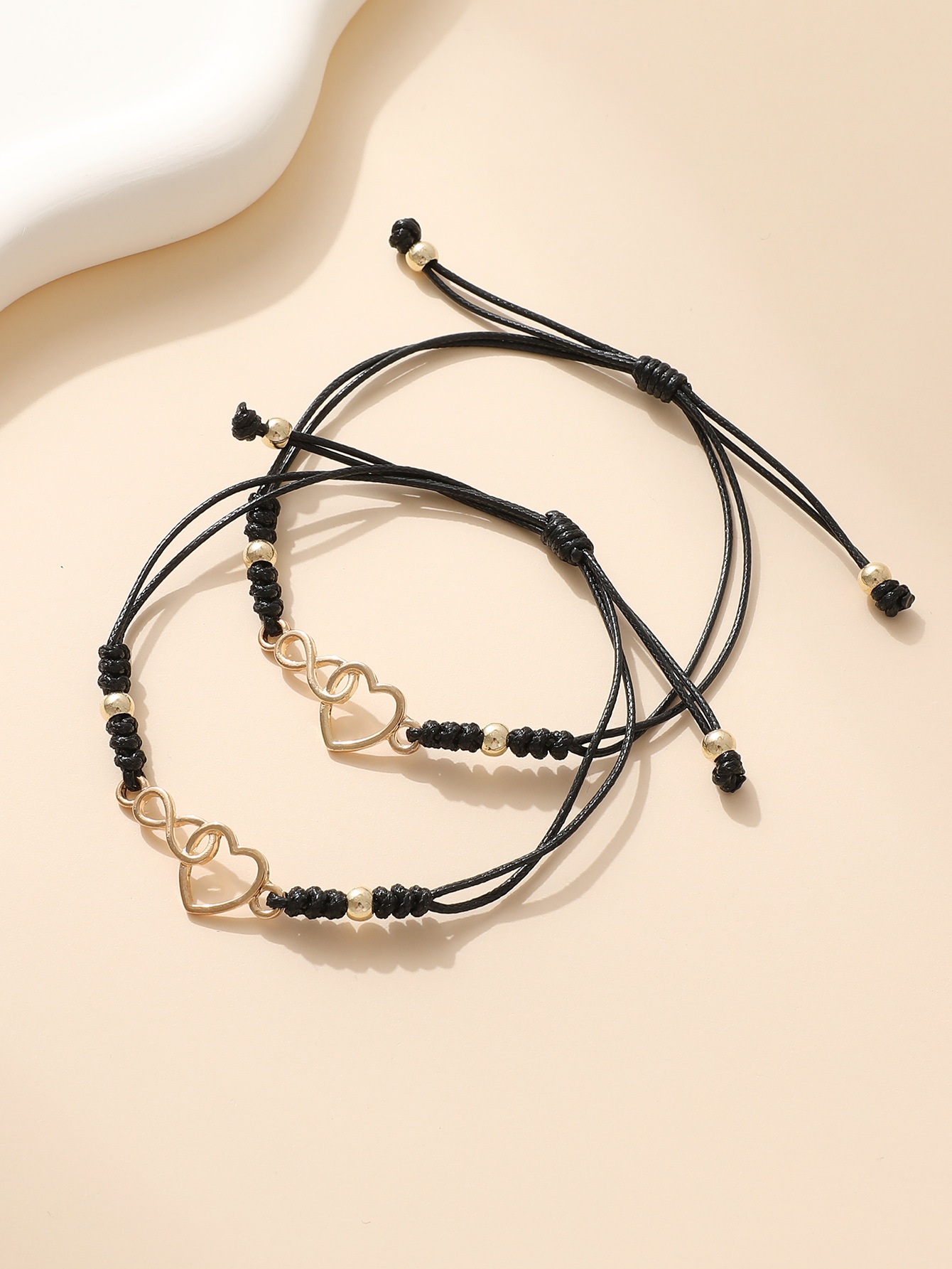 Heart Shape Pattern Unisex Gender Sweet Simple Style Heart Shape 304 Stainless Steel Wax Line Wholesale Bracelets
