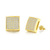 Men's earrings hip-hop style, zirconium, accessory, diamond encrusted, micro incrustation, European style