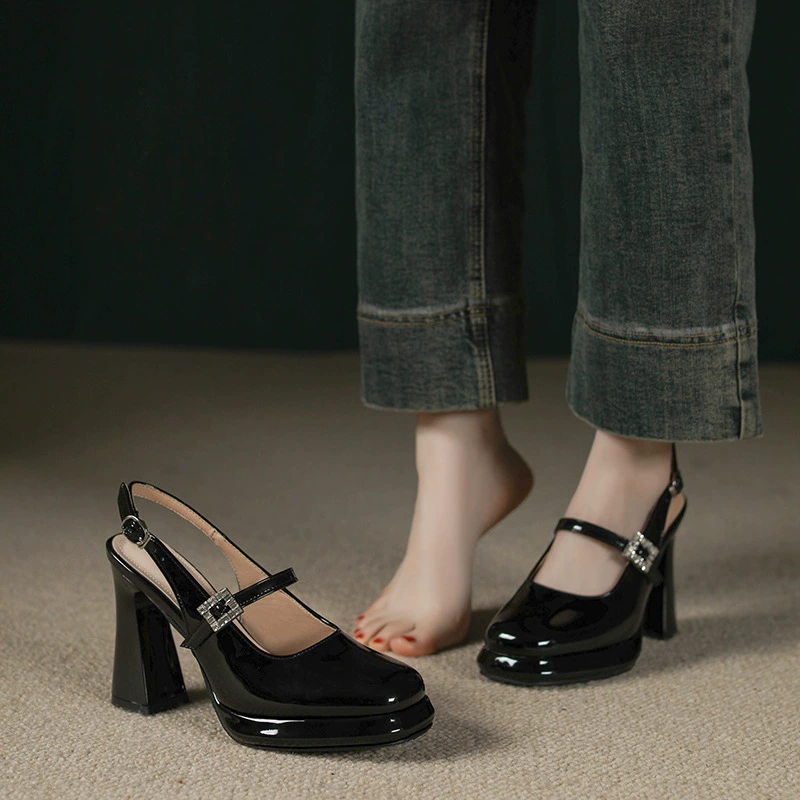 Водонепроницаемый стол толстый каблук Мэри Джейн на высоких каблуках женский стиль