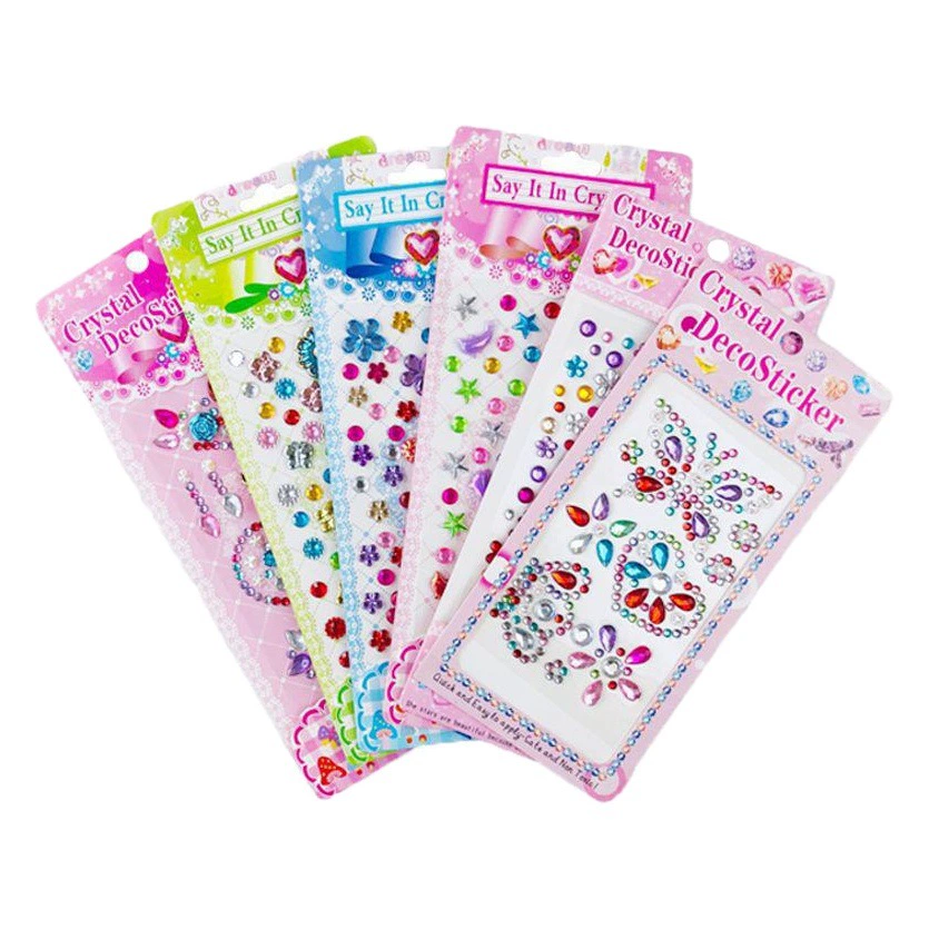 Детские наклейки с драгоценными камнями и кристаллами, акриловые наклейки с бриллиантами, украшения для девочек, креативные наклейки «сделай сам», наклейки для детского сада