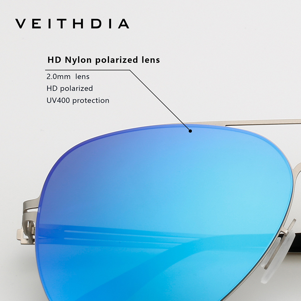 Gafas de aviador con montura redonda para hombre y mujer, acero inoxidable elástico, protección UV polarizada de nailon de alta definición, transmisión en vivo transfronteriza, en stock 8218