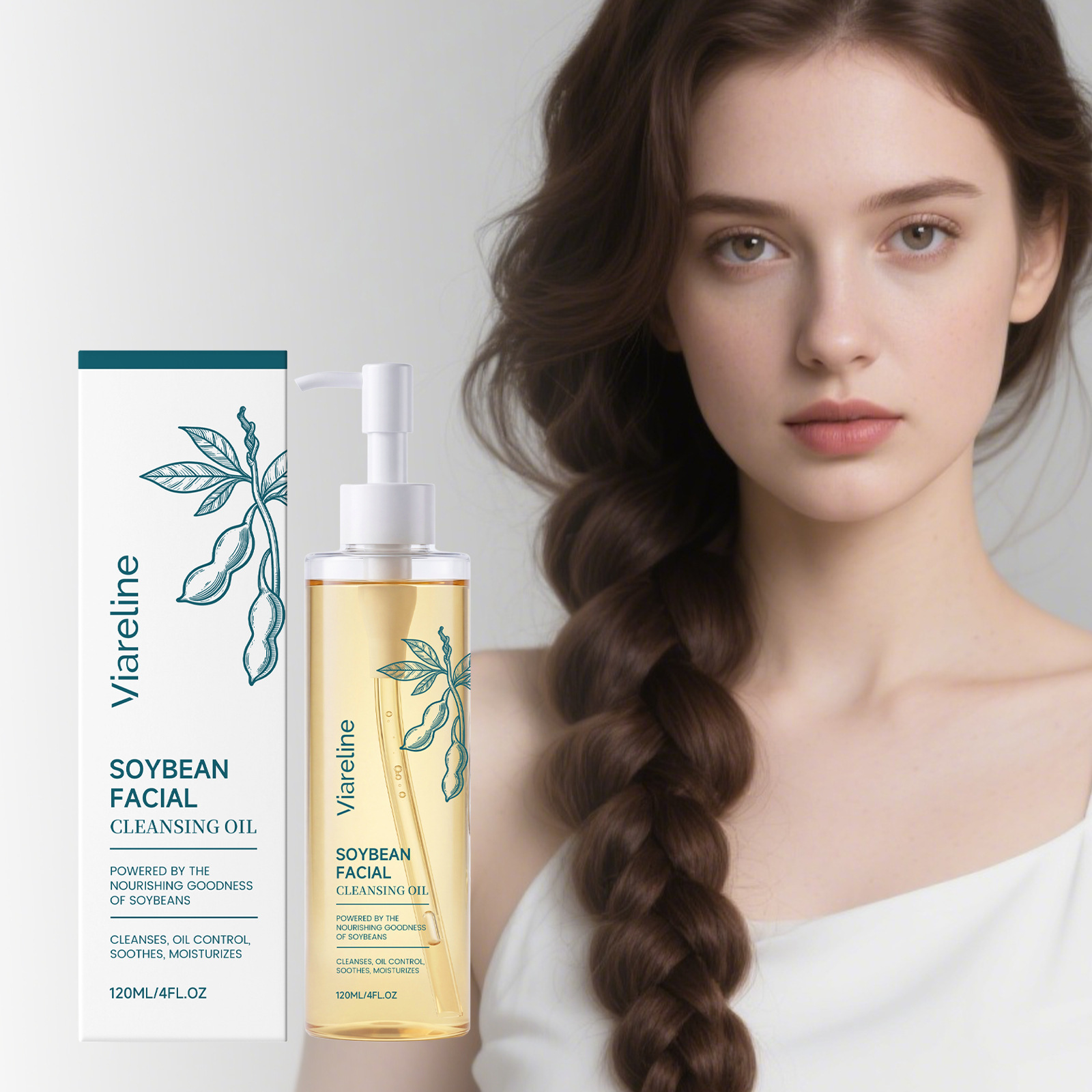 VIARELINE大豆洁面卸妆油 温和清洁易冲洗深层净澈面部彩妆残留