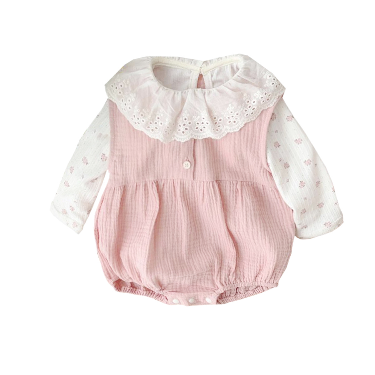 Primavera nuevo estilo 2025 bebé mono bebé bebé estilo occidental dulce salida floral lindo traje de escalada