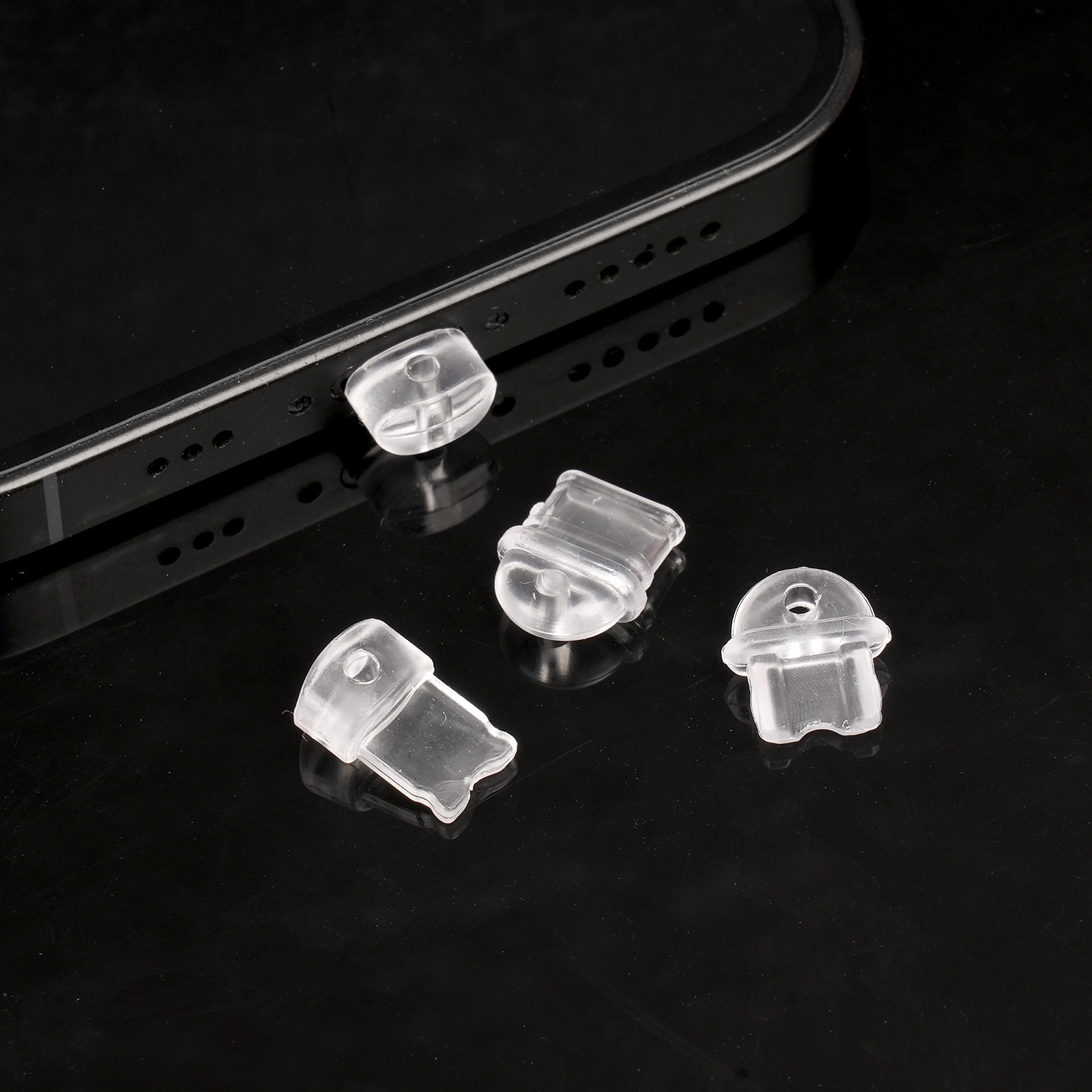 Type-c手机防尘塞，适用于苹果接口充电口塞，Diy带孔装饰配件