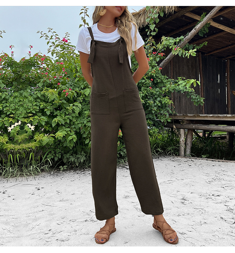 Women's Daily Vintage Style Solid Color Ankle-length Jumpsuits display picture 6