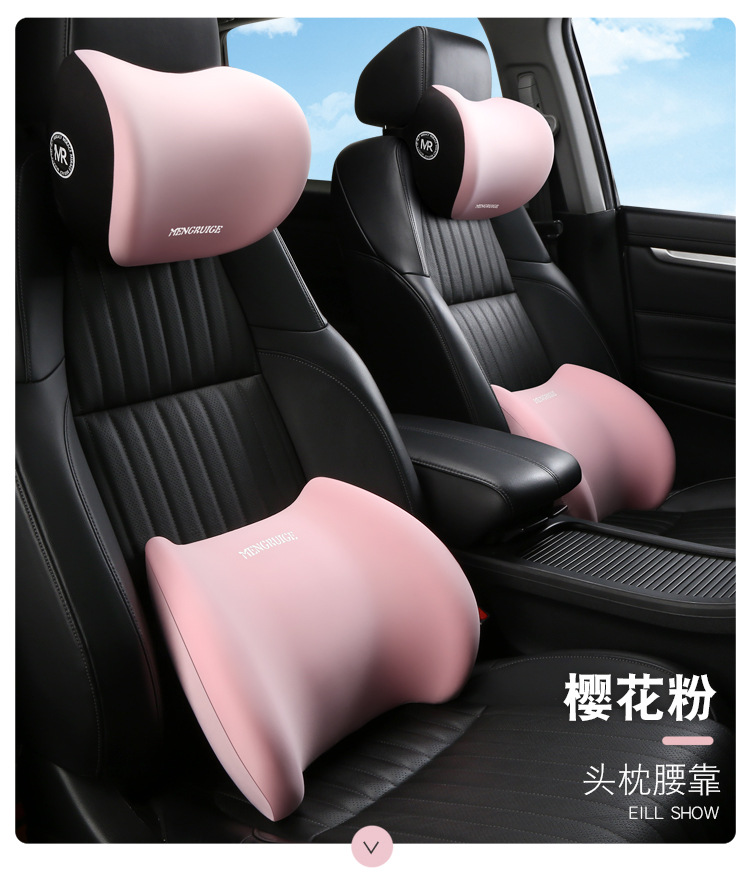 Car Headrest, Car Cushion, Neck and Waist Support Cushion, In-Car Seat Memory Foam Neck Pillow, Lumbar Support, Cervical Spine Support