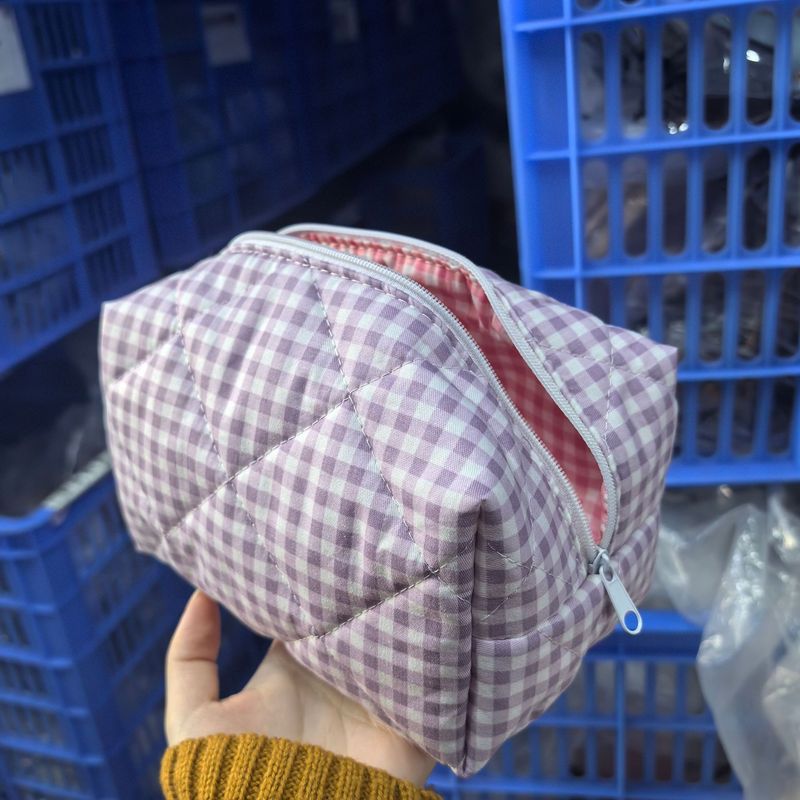 泡泡綿小さくらんぼプリント化粧バッグかわいい大容量砕花洗面バッグ携帯スキンケア品収納袋|undefined