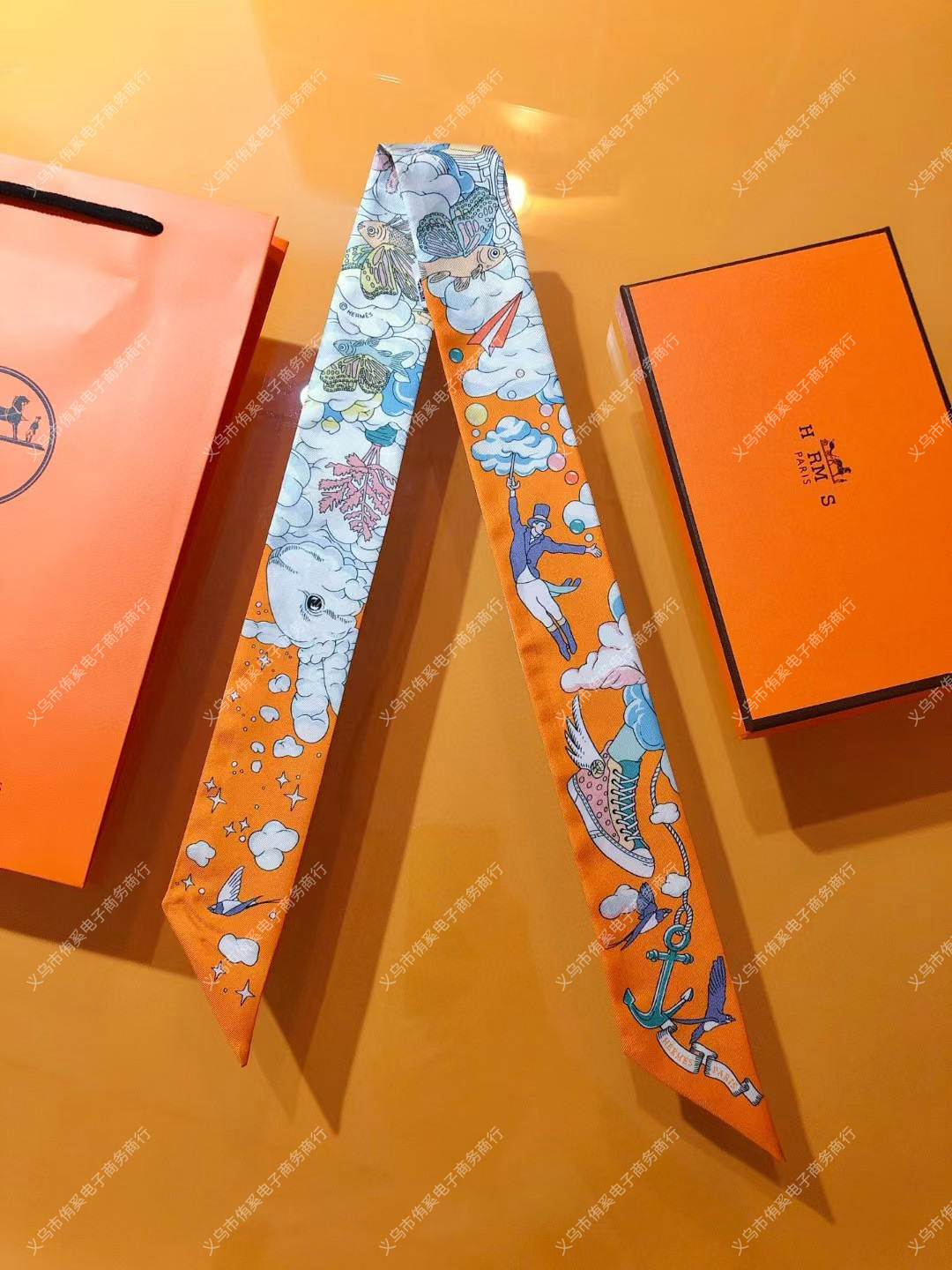 H family cloud circus--orange / 8*120CM