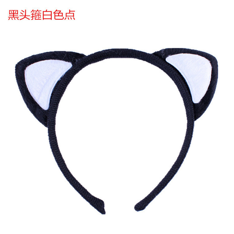 1 6 1 espectáculo de dibujos animados animales cabeza de peluche tocado cabello gato vaca tigre oveja orejas de conejo