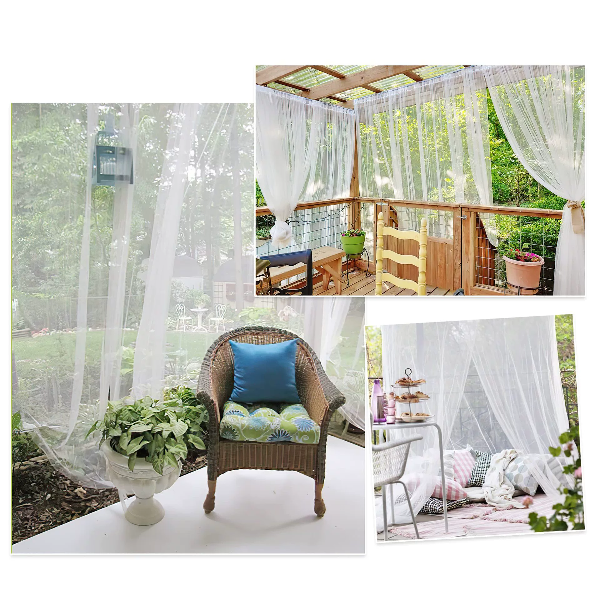Занавеска для балкона, сада, виллы, веранды, террасы, с противомоскитной сеткой, для улицы, Amazon