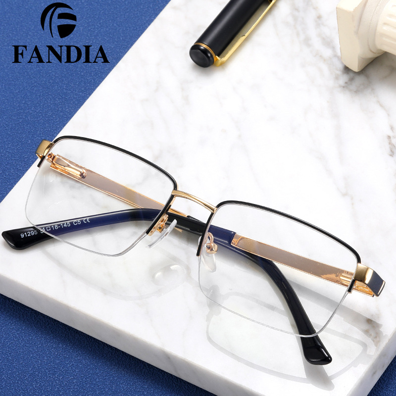 91295 nuevo medio marco anti-azul luz hombres gafas marco metal sven casual simple todo partido hd gafas lisas