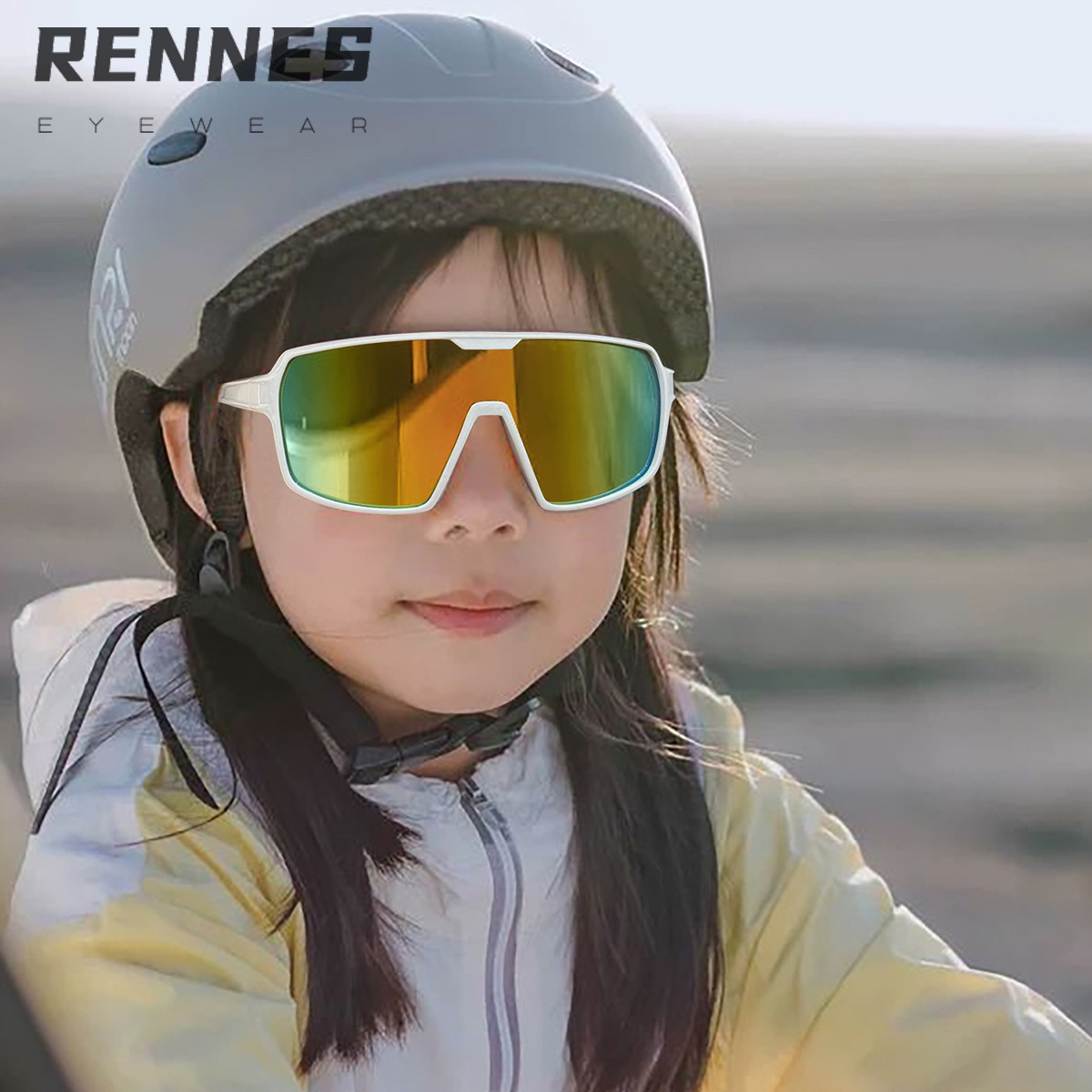 Nuevas gafas de ciclismo al aire libre para niños y niñas transfronterizas, gafas de protección solar a prueba de viento, gafas de sol de escalada de moda