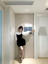 2025新款秋装法式高级时尚百搭设计感收腰显瘦短款吊带连衣裙女潮