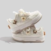 原创爆改小众面包鞋女2025新款秋冬季潮流小白鞋休闲厚底运动板鞋