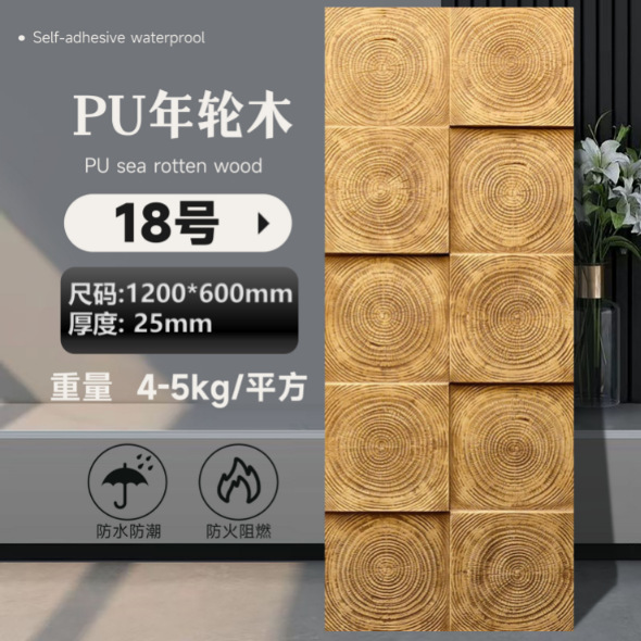 Luz pu anual anillo madera cultura piedra cemento componente ladrillo simulación tablero de grano de madera retro fondo decorativo pared nuevo material