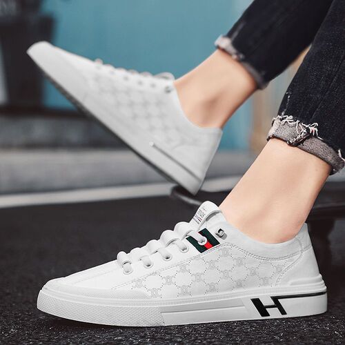  Autumn New Casual Men's Shoes Outdoor Sports Shoes Student White Shoes Korean Fashion Trendy Shoes Men's Low Top