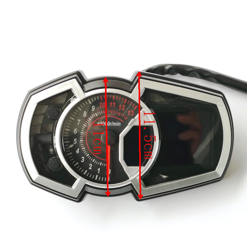 Cross-Border Wholesale Motorcycle Modification Instrument Assembly Ninja 650 Lcd Speed, Rpm, Water Temperature, 1-4 Cylinder Digital Display