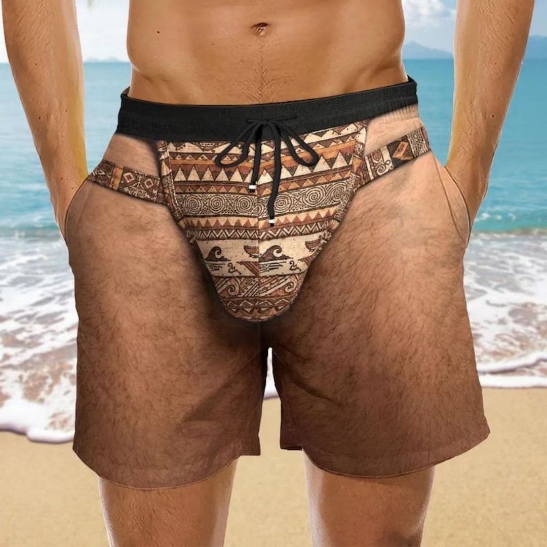 Loose Amazon vacation casual shorts and top 2026 summer new style personalized and fun men's 3D patriotic print