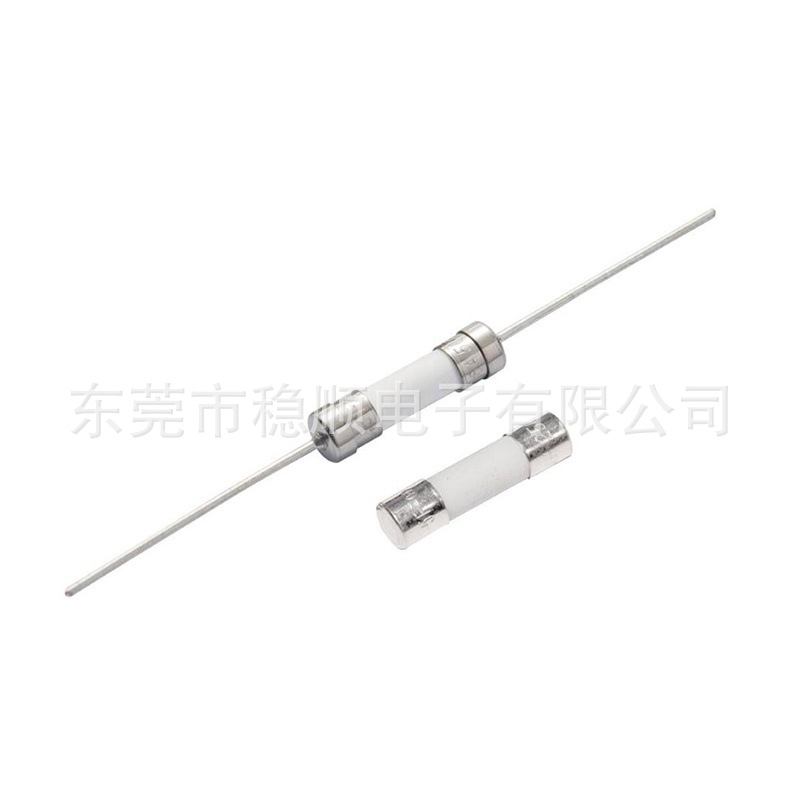 5*20mm陶瓷慢断平头管状保险丝5.2X20慢断型陶瓷保险管双帽带引线