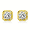 Classic fashionable square jewelry, earrings, crystal, zirconium