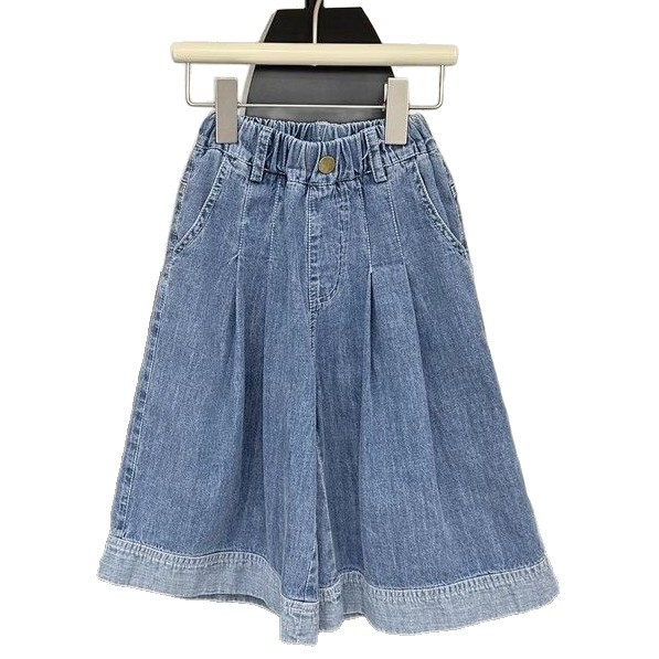 Pantalones vaqueros para niñas estilo fino de verano para niños pantalones anchos sueltos de estilo coreano pantalones casuales de verano para niñas pantalones de pierna recta marea image 5