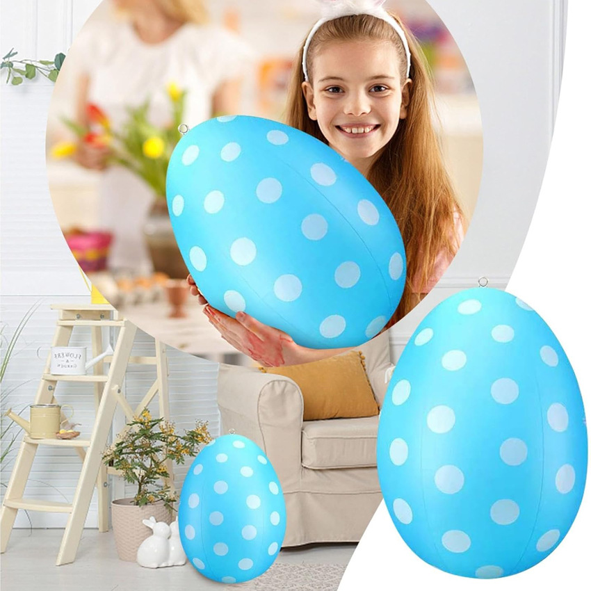 Cross-Border New Product Easter Eggs Pvc Inflatable Easter Eggs Suitable for Courtyard Lawn Garden Party Decorations