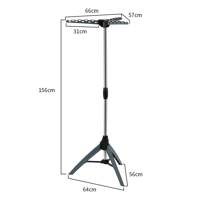 Ou runzhe 32-Tubo de piso plegable retráctil percha de ropa de tres piernas percha de ropa extraíble portátil para viajes