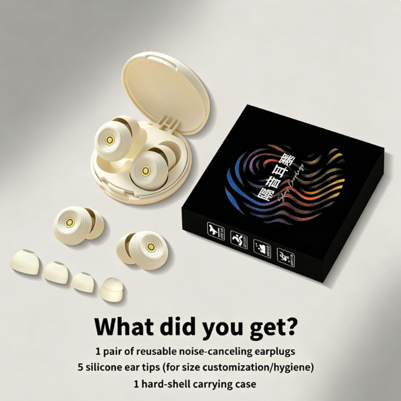 New Private Model Filter Earplugs for Nap Time in Dormitory, Multi-Head Replaceable, Noise Reduction, Anti-Noise, Silicone Noise-Canceling Gadget