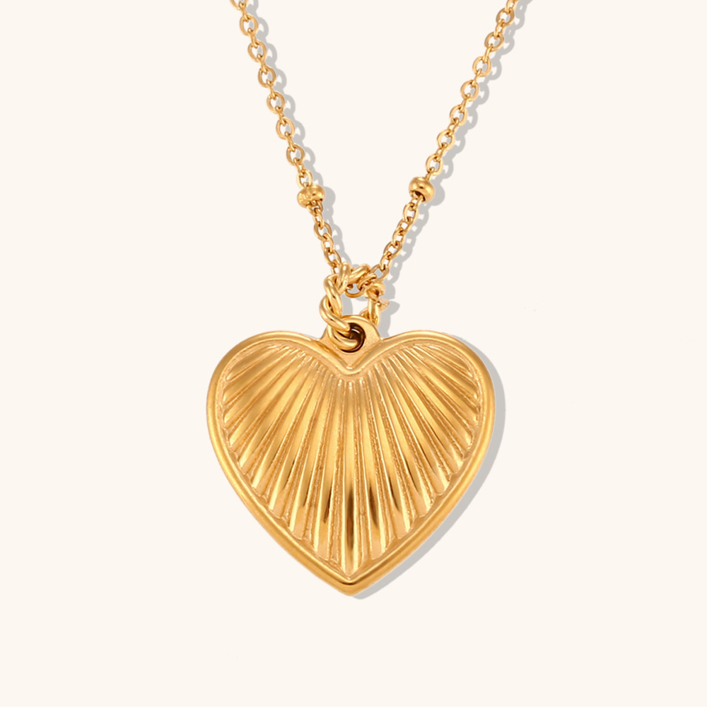 Sweet Heart Shape Stainless Steel Titanium Steel Plating 18k Gold Plated Pendant Necklace display picture 1