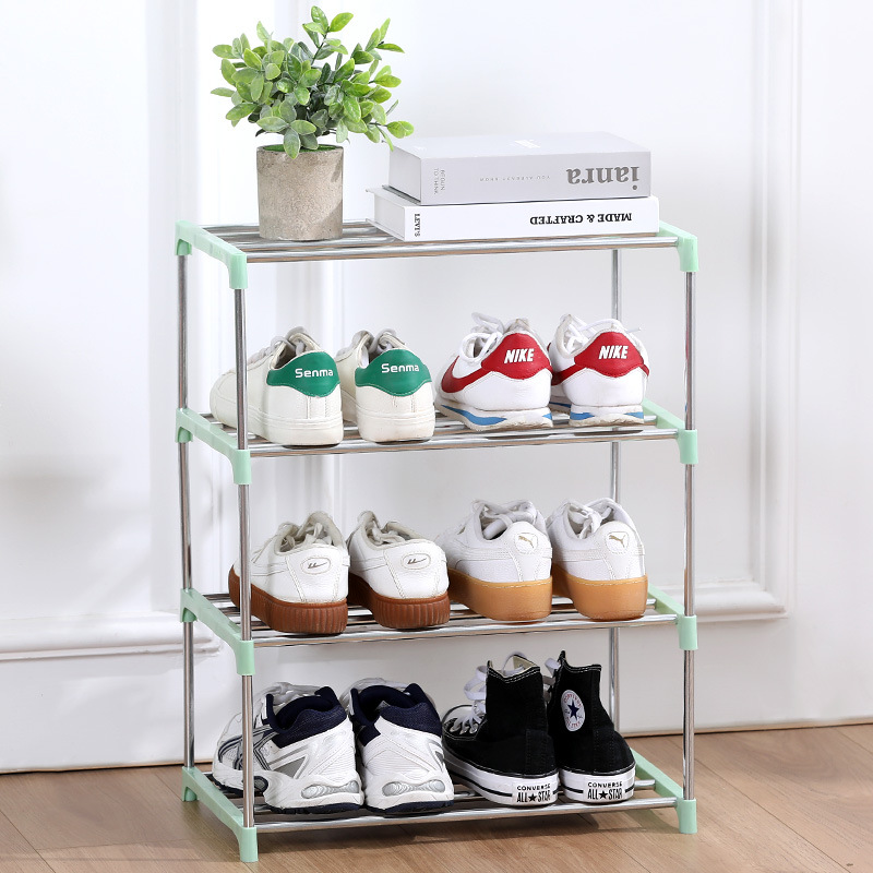 Zapato simple estante de acero inoxidable estante hogar estudiante dormitorio multi-capa de ahorro de espacio zapatos de almacenamiento rack zapato gabinete al por mayor